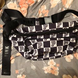 VS pink checkered oversized belt bag fanny pack